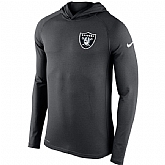 Men's Oakland Raiders Nike Charcoal Stadium Touch Hooded Performance Long Sleeve T-Shirt,baseball caps,new era cap wholesale,wholesale hats